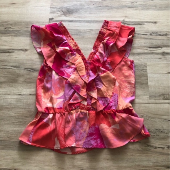 Sofia by Sofia Vergara Pink and Red Ruffle Blouse - Picture 7 of 7